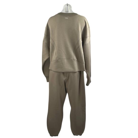 YPB Women's Army Green Crewneck Long Dolman Sleeve Sweatshirt & Sweatpants Set L - Picture 2 of 4